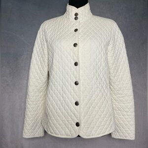 Charter club white / cream quilted shacket size small
